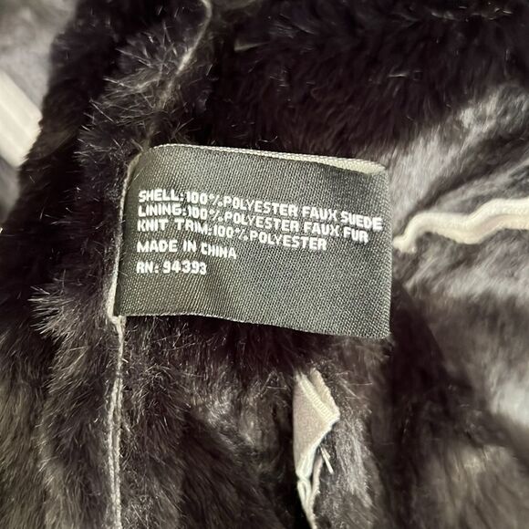 NWOT CoffeeShop Faux Suede/Fur Moto Style Jacket - Picture 9 of 11